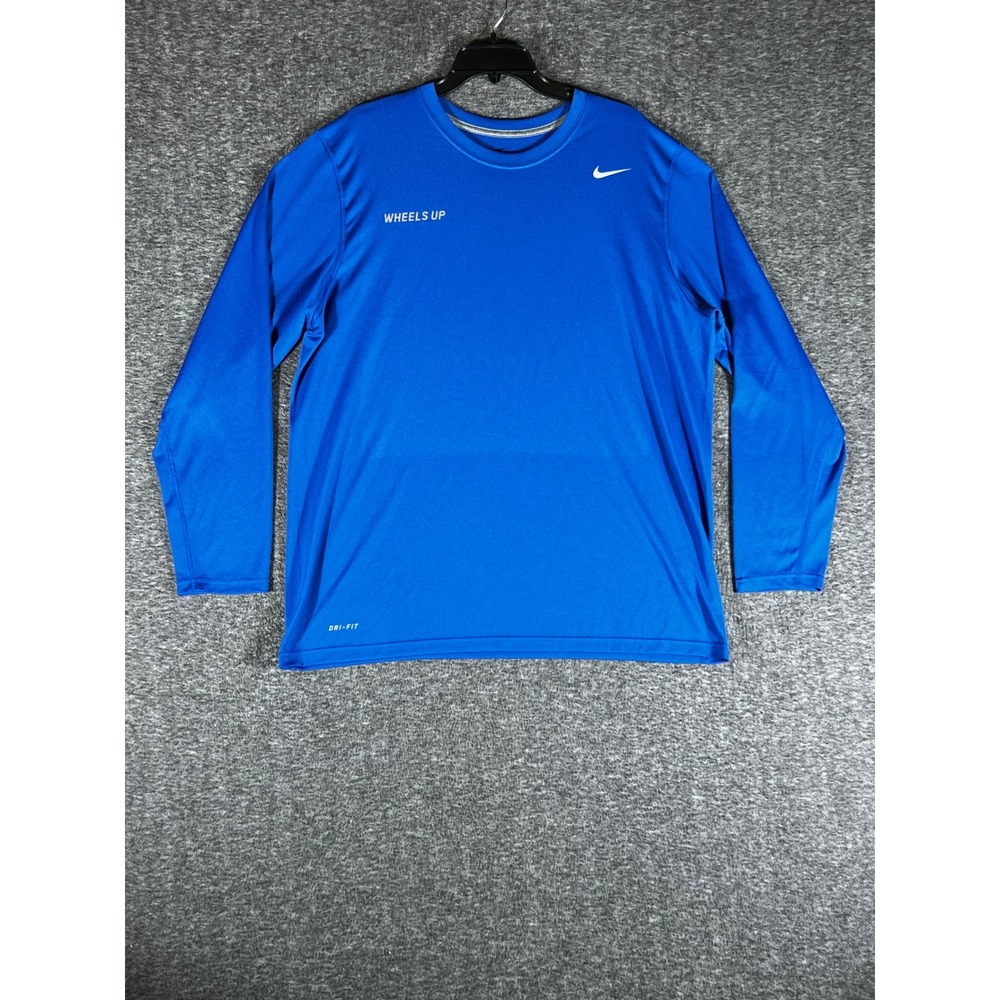 Nike Dri-FIT Mens XL Blue Wheels Up Long Sleeve Performance Training Shirt